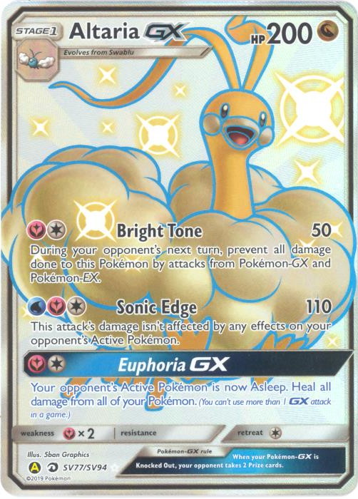 Pokemon Card Sun Moon Hidden Fates Sv77 Sv94 Altaria Gx Shiny Holo Foil Mint Sell2bbnovelties Com Sell Ty Beanie Babies Action Figures Barbies Cards Toys Selling Online