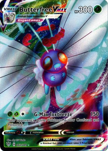 rare butterfree pokemon card Butterfree V #001/189 Ultra Rare Pokmon Card S&S Darkness Ablaze   CTKollectables