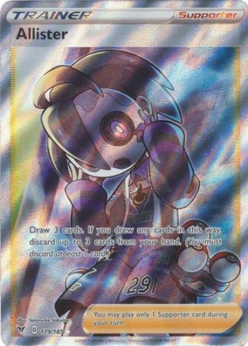 Pokemon Card - S&S: Vivid Voltage 179/185 - ALLISTER (Full Art) (ultra rare  holo) (Mint)