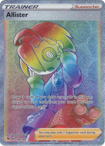 Pokemon Card - S&S: Vivid Voltage 192/185 - ALLISTER (secret rare holo)  (Mint): Sell2BBNovelties.com: Sell TY Beanie Babies, Action Figures,  Barbies, Cards & Toys selling online