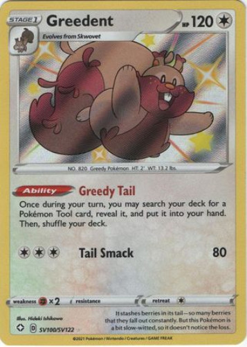 Pokemon Card - Shining Fates SV100/SV122 - GREEDENT (shiny holo rare) (Mint): Sell2BBNovelties.com: Sell TY Beanie Babies, Action Figures, Barbies, Cards & Toys selling online Pokemon Card - Shining Fates SV100/SV122 - GREEDENT (shiny holo rare) (Mint): Sell2BBNovelties.com: Sell TY Beanie Babies, Action Figures, Barbies, Cards & Toys selling online