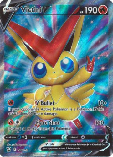 Pokemon Card - S&S: Battle Styles 144/163 - VICTINI V (Full Art) (ultra  rare holo) (Mint): Sell2BBNovelties.com: Sell TY Beanie Babies, Action  Figures, Barbies, Cards & Toys selling online