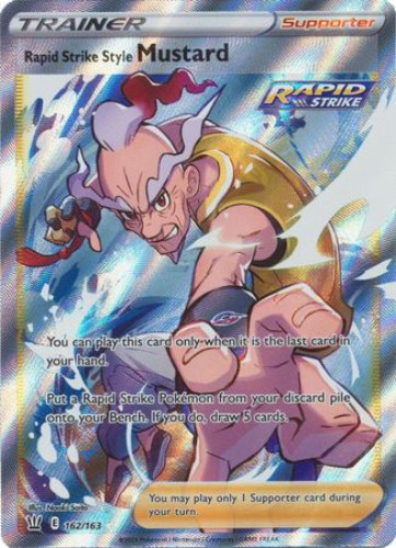 Pokemon Card - S&S: Battle Styles 162/163 - RAPID STRIKE STYLE MUSTARD  (Full Art) (ultra rare holo) : Sell2BBNovelties.com: Sell TY Beanie Babies,  Action Figures, Barbies, Cards & Toys selling online