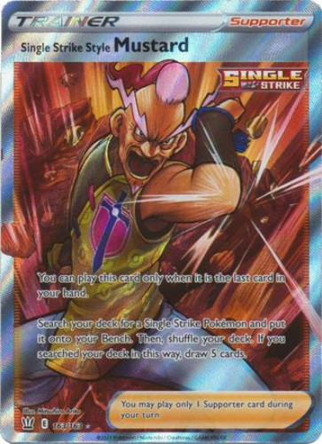 Pokemon Card - S&S: Battle Styles 163/163 - SINGLE STRIKE STYLE MUSTARD (Full Art) (ultra rare holo) Pokemon Card - S&S: Battle Styles 163/163 - SINGLE STRIKE STYLE MUSTARD (Full Art) (ultra rare holo)