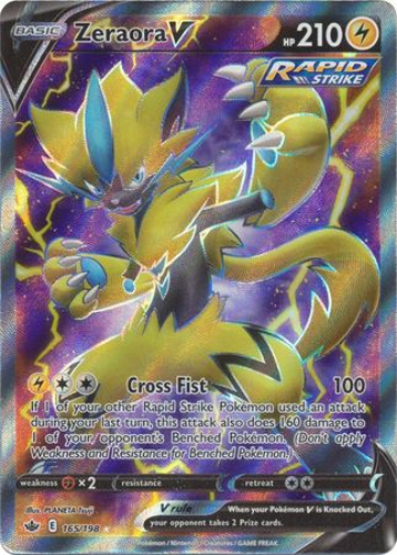Pokemon Card - S&S: Chilling Reign 165/198 - ZERAORA V (holo-foil) (Mint):  Sell2BBNovelties.com: Sell TY Beanie Babies, Action Figures, Barbies, Cards  & Toys selling online