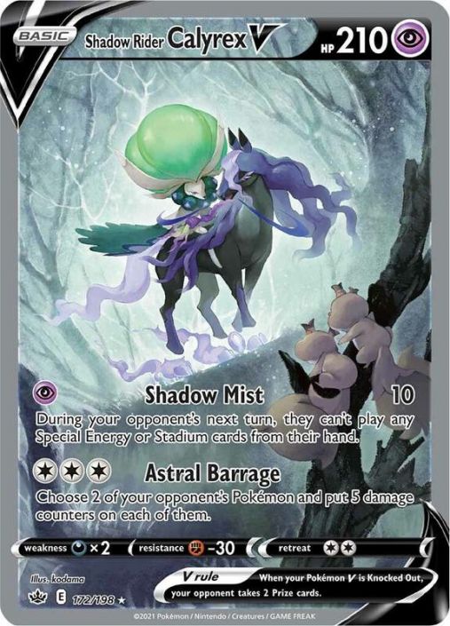 Pokemon Card - S&S: Chilling Reign 172/198 - SHADOW RIDER CALYREX V (alternate full art) (ultra rare: Sell2BBNovelties.com: Sell TY Beanie Babies, Action Figures, Barbies, Cards & Toys selling online Pokemon Card - S&S: Chilling Reign 172/198 - SHADOW RIDER CALYREX V (alternate full art) (ultra rare: Sell2BBNovelties.com: Sell TY Beanie Babies, Action Figures, Barbies, Cards & Toys selling online