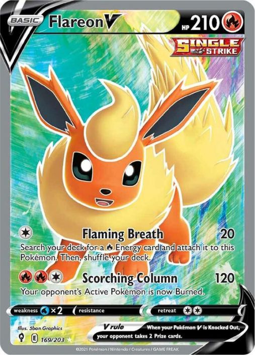 Pokemon Card - S&S: Evolving Skies169/203 - FLAREON V (Full Pokemon Card - S&S: Evolving Skies169/203 - FLAREON V (Full