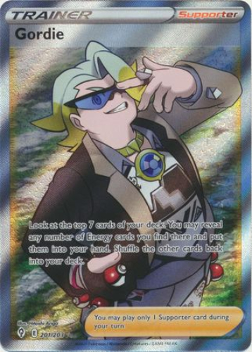 gordie pokemon card Amazon.com: Gordie 149/203 - Evolving Skies- Pokemon Trainer Supporter Card  Lot main image 0
