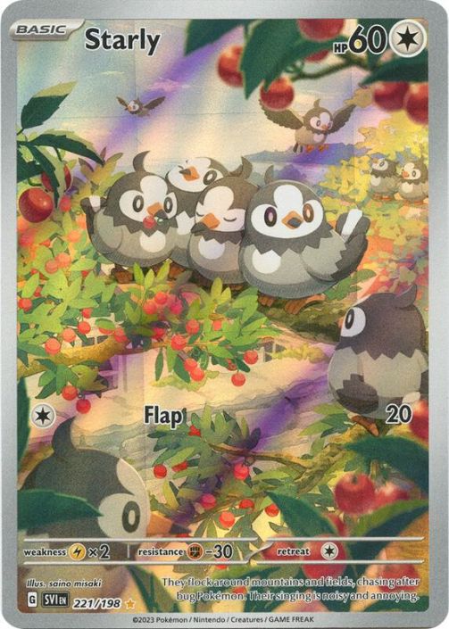 Pokemon Card - Scarlet & Violet 221/198 - STARLY (Illustration Rare)  (Mint): Sell2BBNovelties.com: Sell TY Beanie Babies, Action Figures,  Barbies, Cards & Toys selling online