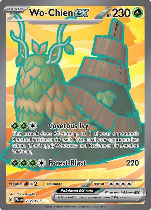 Pokemon Card - S&V: Paldea Evolved 232/193 - WO-CHIEN EX (ultra rare)  (Mint): Sell2BBNovelties.com: Sell TY Beanie Babies, Action Figures,  Barbies, Cards & Toys selling online