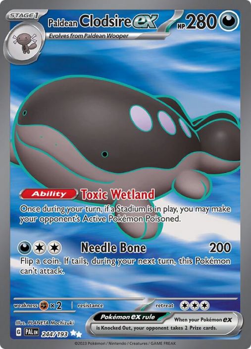 Pokemon Card - S&V: Paldea Evolved 244/193 - PALDEAN CLODSIRE EX (ultra rare)  (Mint): Sell2BBNovelties.com: Sell TY Beanie Babies, Action Figures,  Barbies, Cards & Toys selling online