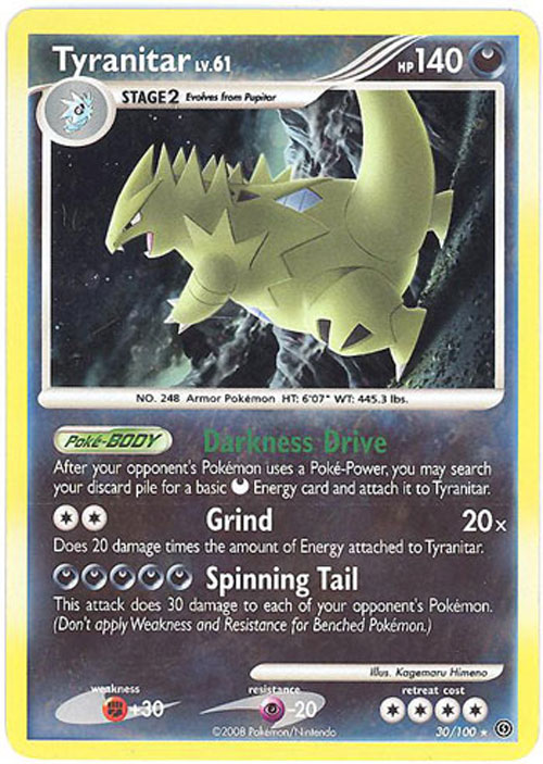 Pokemon Card - D&P: Stormfront 30/100 - TYRANITAR Lv.61 (holo-foil) (Mint)