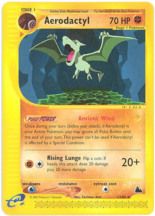 Pokemon Card - Skyridge 1/144 - AERODACTYL (rare ...