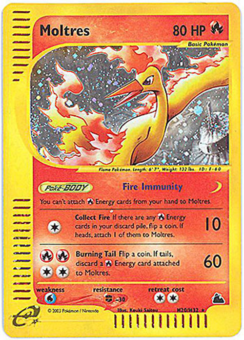 Pokemon Card - Skyridge H20/H32 - MOLTRES (holo-foil) (Mint):  Sell2BBNovelties.com: Sell TY Beanie Babies, Action Figures, Barbies, Cards  & Toys selling online