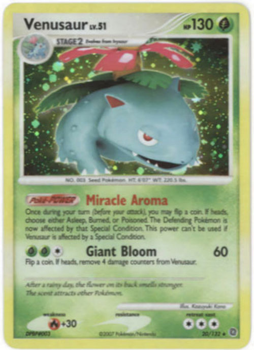 Pokemon Card Secret Wonders 20/132 VENUSAUR Lv.51 (holofoil