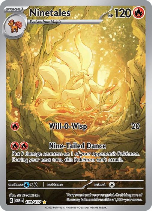 Pokemon Card - S&V: Obsidian Flames 199/197 - NINETALES -199/197 (Illustration Rare) (Mint): Sell2BBNovelties.com: Sell TY Beanie Babies, Action Figures, Barbies, Cards & Toys selling online Pokemon Card - S&V: Obsidian Flames 199/197 - NINETALES -199/197 (Illustration Rare) (Mint): Sell2BBNovelties.com: Sell TY Beanie Babies, Action Figures, Barbies, Cards & Toys selling online