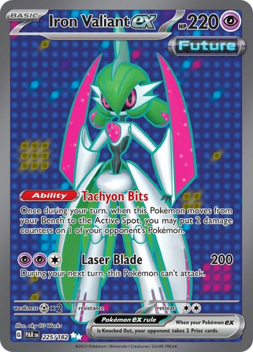 Pokemon Card - S&V: Paradox Rift 225/182 - IRON VALIANT EX (ultra rare) (Mint): Sell2BBNovelties.com: Sell TY Beanie Babies, Action Figures, Barbies, Cards & Toys selling online Pokemon Card - S&V: Paradox Rift 225/182 - IRON VALIANT EX (ultra rare) (Mint): Sell2BBNovelties.com: Sell TY Beanie Babies, Action Figures, Barbies, Cards & Toys selling online