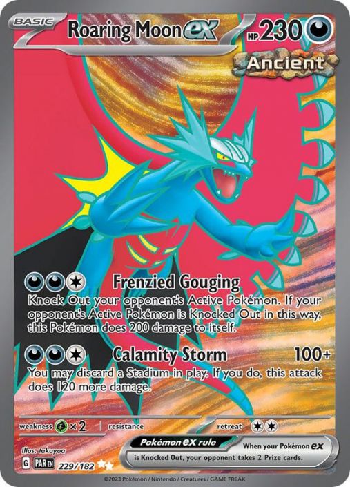 Pokemon Card - S&V: Paradox Rift 229/182 - ROARING MOON EX (ultra rare)  (Mint): Sell2BBNovelties.com: Sell TY Beanie Babies, Action Figures,  Barbies, Cards & Toys selling online