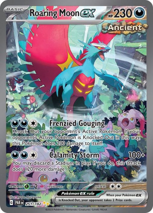 Pokemon Card - S&V: Paradox Rift 251/182 - ROARING MOON EX (special  illustration rare) (Mint): Sell2BBNovelties.com: Sell TY Beanie Babies,  Action Figures, Barbies, Cards & Toys selling online