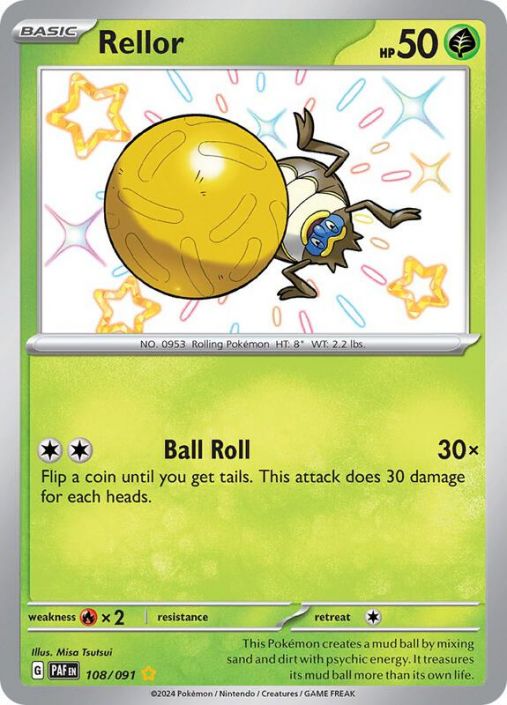 Pokemon Card - S&V: Paldean Fates 108/091 - RELLOR (shiny rare) (Mint):  Sell2BBNovelties.com: Sell TY Beanie Babies, Action Figures, Barbies, Cards  & Toys selling online