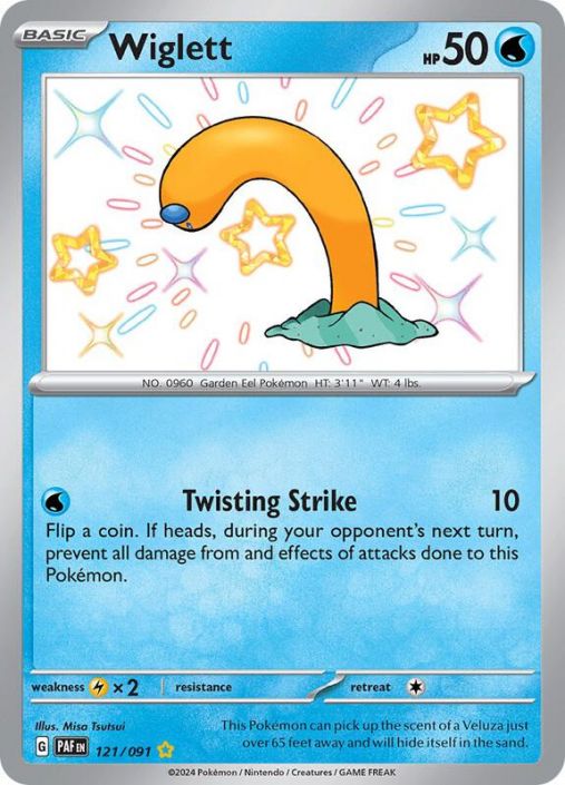 Pokemon Card - S&V: Paldean Fates 121/091 - WIGLETT (shiny rare) (Mint)