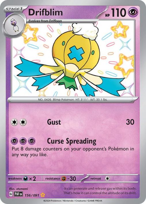 Pokemon Card - S&V: Paldean Fates 156/091 - DRIFBLIM (shiny rare) (Mint)