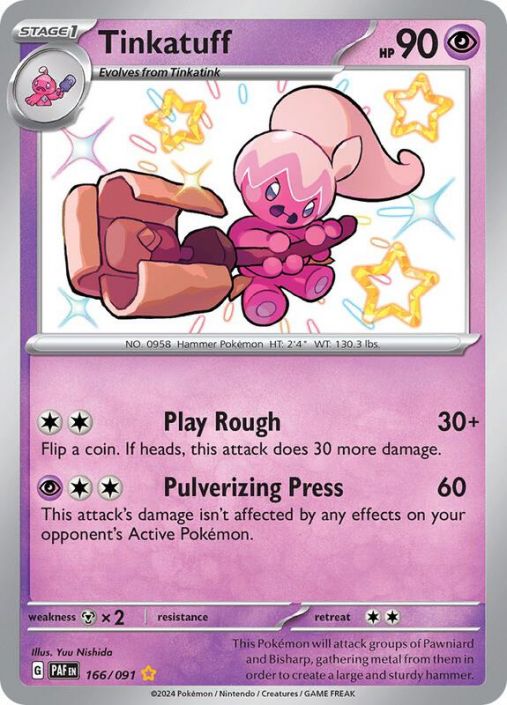 Pokemon Card - S&V: Paldean Fates 166/091 - TINKATUFF (shiny rare) (Mint)