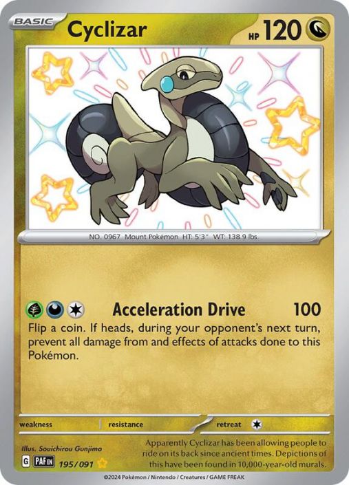 Pokemon Card - S&V: Paldean Fates 195/091 - CYCLIZAR (shiny rare) (Mint):  Sell2BBNovelties.com: Sell TY Beanie Babies, Action Figures, Barbies, Cards  & Toys selling online