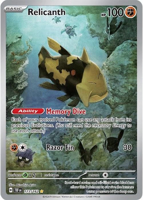 Pokemon Card - S&V: Temporal Forces 173/162 - RELICANTH (Illustration Rare)  (Mint): Sell2BBNovelties.com: Sell TY Beanie Babies, Action Figures,  Barbies, Cards & Toys selling online