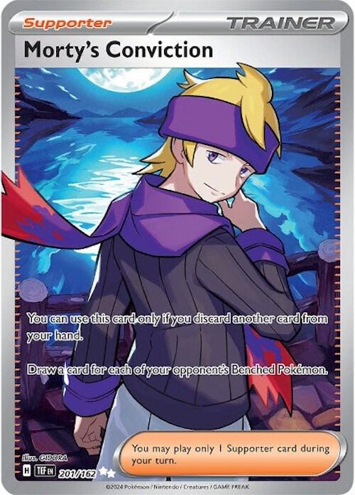 Pokemon Card - S&V: Temporal Forces 201/162 - MORTY'S CONVICTION (ultra rare)  (Mint): Sell2BBNovelties.com: Sell TY Beanie Babies, Action Figures,  Barbies, Cards & Toys selling online