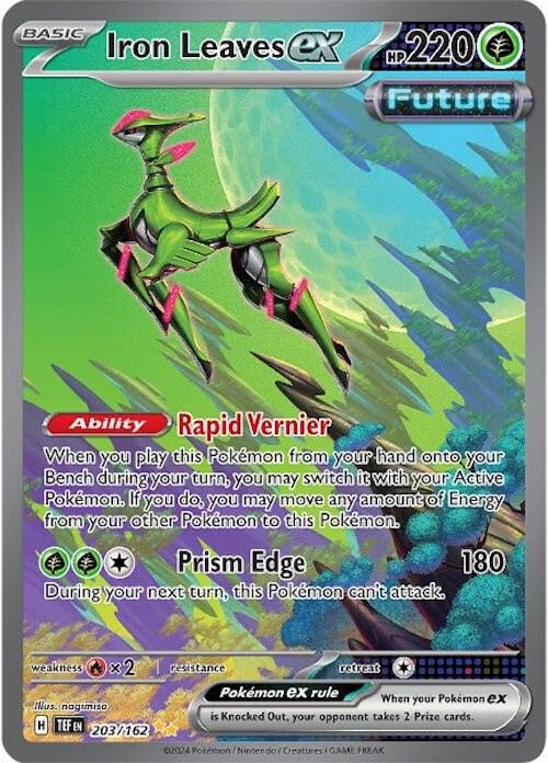 Pokemon Card - S&V: Temporal Forces 203/162 - IRON LEAVES EX (special illustration rare) (Mint): Sell2BBNovelties.com: Sell TY Beanie Babies, Action Figures, Barbies, Cards & Toys selling online Pokemon Card - S&V: Temporal Forces 203/162 - IRON LEAVES EX (special illustration rare) (Mint): Sell2BBNovelties.com: Sell TY Beanie Babies, Action Figures, Barbies, Cards & Toys selling online