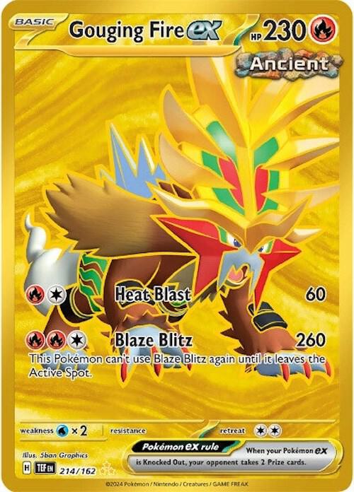 Pokemon Card - S&V: Temporal Forces 214/162 - GOUGING FIRE EX (Hyper Rare)  (Mint)