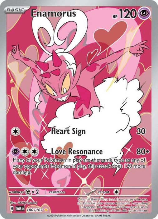 Pokemon Card - S&V: Twilight Masquerade 180/167 - ENAMORUS (Illustration  Rare) (Mint): Sell2BBNovelties.com: Sell TY Beanie Babies, Action Figures,  Barbies, Cards & Toys selling online