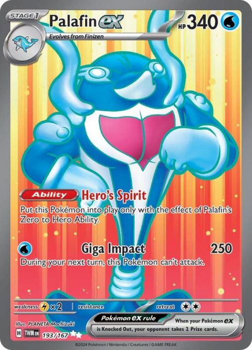 Pokemon Card - S&V: Twilight Masquerade 193/167 - PALAFIN EX (ultra rare) (Mint): Sell2BBNovelties.com: Sell TY Beanie Babies, Action Figures, Barbies, Cards & Toys selling online Pokemon Card - S&V: Twilight Masquerade 193/167 - PALAFIN EX (ultra rare) (Mint): Sell2BBNovelties.com: Sell TY Beanie Babies, Action Figures, Barbies, Cards & Toys selling online