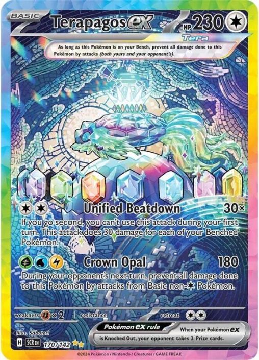 170 142 pokemon card 2024 Gaming Stellar Crown Terapagos ex #170/142 PSA 10 LA Sports Cards it comes protected in a tamper Pokemon - Terapagos Ex 170/142