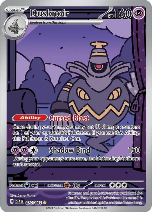 Pokemon Card - S&V: Shrouded Fable 070/064 - DUSKNOIR (Illustration Rare)  (Mint): Sell2BBNovelties.com: Sell TY Beanie Babies, Action Figures,  Barbies, Cards & Toys selling online