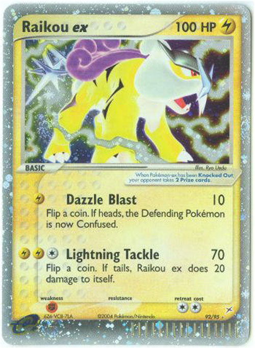 Pokemon Card - Team Magma vs Team Aqua 92/95 - RAIKOU EX (holo-foil) (Mint): Sell2BBNovelties.com: Sell TY Beanie Babies, Action Figures, Barbies, Cards & Toys selling online Pokemon Card - Team Magma vs Team Aqua 92/95 - RAIKOU EX (holo-foil) (Mint): Sell2BBNovelties.com: Sell TY Beanie Babies, Action Figures, Barbies, Cards & Toys selling online