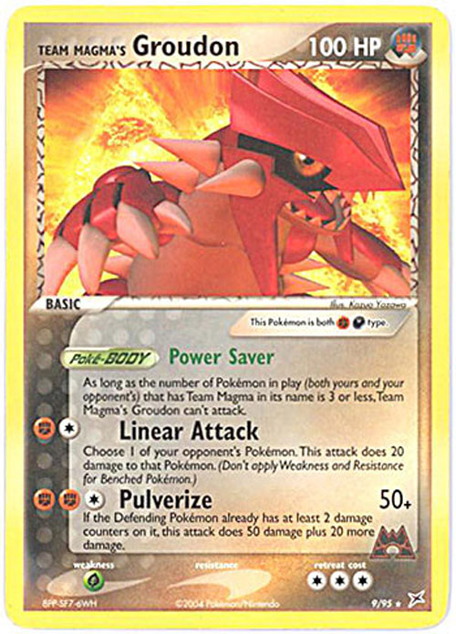 Pokemon Card - Team Magma vs Team Aqua 9/95 - TEAM MAGMA'S GROUDON (rare)  (Mint): Sell2BBNovelties.com: Sell TY Beanie Babies, Action Figures,  Barbies, Cards & Toys selling online