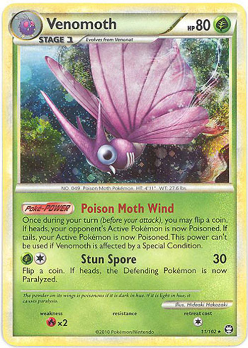Pokemon Card - HS: Triumphant 11/102 - VENOMOTH (holo-foil) (Mint)