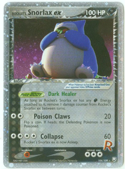 snorlax ex pokemon card BGS 9 (MINT) Rocket's Snorlax ex Holo R main image 0
