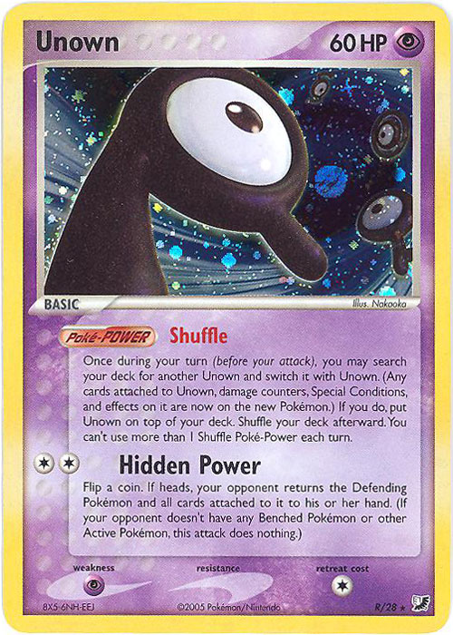 Unown R Custom Card Pokemon Card - Unseen Forces R/28 - UNOWN R (holo-foil) (Mint ...