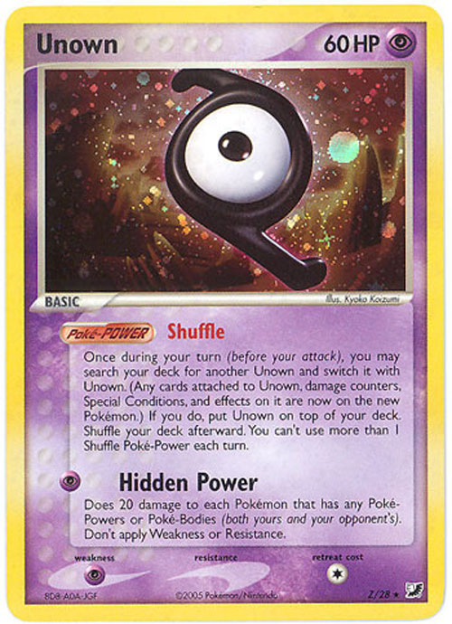 Pokemon Card - Unseen Forces Z/28 - UNOWN Z (holo-foil