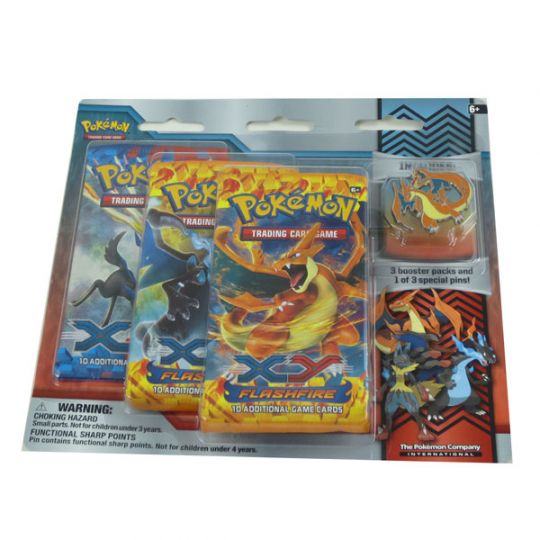 Pokemon Cards - XY Flash Fire Blister 3 Packs with Pin - ORANGE Fire Type  MEGA CHARIZARD (New): Sell2BBNovelties.com: Sell TY Beanie Babies, Action  Figures, Barbies, Cards & Toys selling online