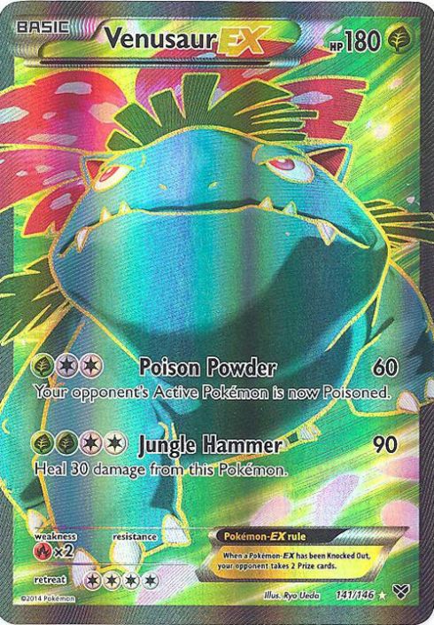 Pokemon Card - XY 141/146 - VENUSAUR EX (full art holo) (Mint):  Sell2BBNovelties.com: Sell TY Beanie Babies, Action Figures, Barbies, Cards  & Toys selling online