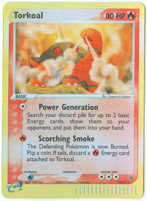 Pokemon Card - Dragon 12/97 - TORKOAL (reverse holo) (Mint):  Sell2BBNovelties.com: Sell TY Beanie Babies, Action Figures, Barbies, Cards  & Toys selling online
