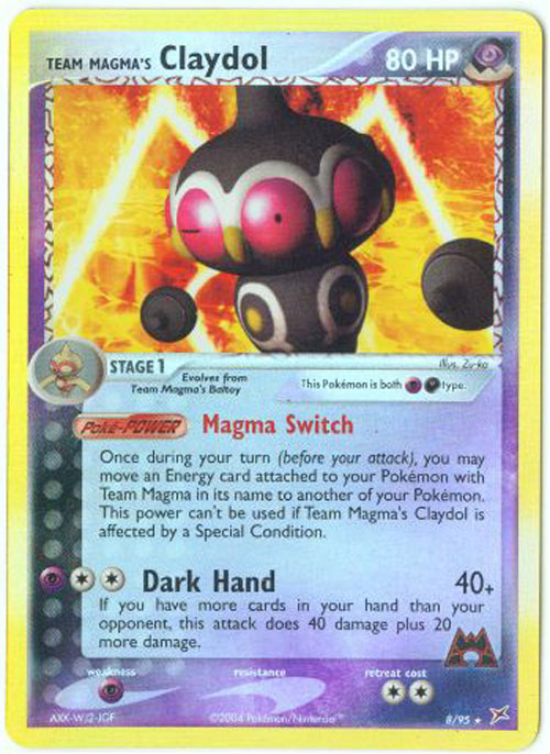 Pokemon Card - Team Magma vs Team Aqua 8/95 - CLAYDOL (reverse holo)  (Mint): Sell2BBNovelties.com: Sell TY Beanie Babies, Action Figures,  Barbies, Cards & Toys selling online
