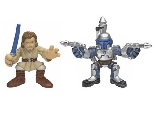 Star Wars - 2008 Legacy - Galactic Heroes Figures - Jango Fett & Obi