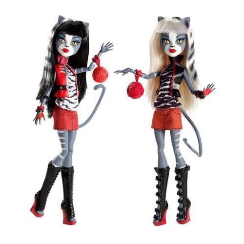 Monster high Action figure doll 2pack gift set werecat sisters meowlody purrsephone (746775088705)