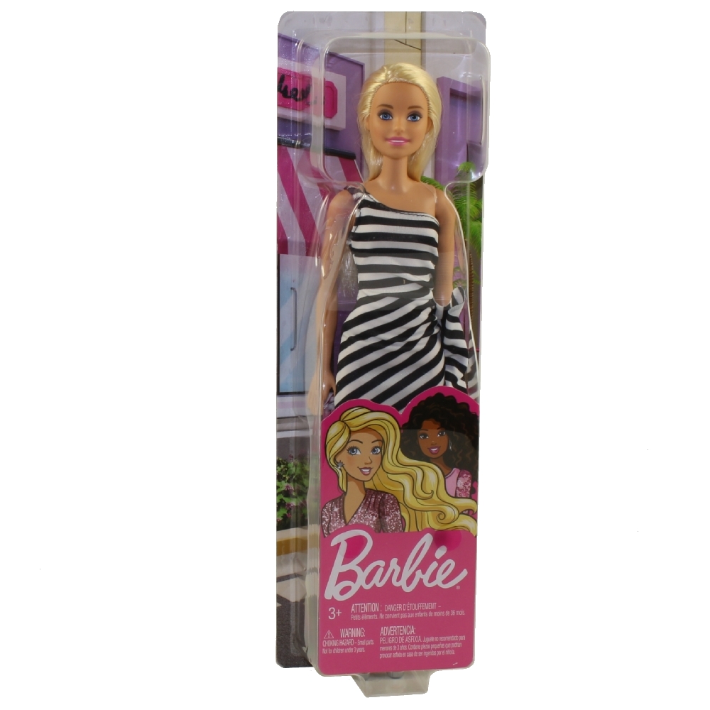 Mattel Barbie Glitz Doll STRIPED DRESS (Black White) (New Mint)