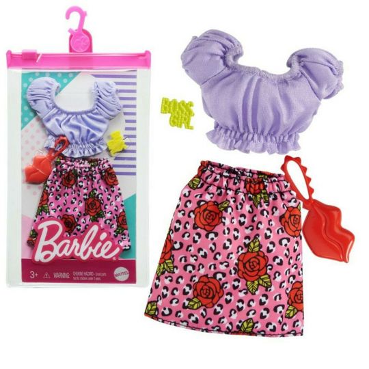 Mattel Barbie Doll - FASHION PACK (Lilac Top with Rose Skirt and Red Lips  Purse) GRB96: Sell2BBNovelties.com: Sell TY Beanie Babies, Action Figures,  Barbies, Cards & Toys selling online